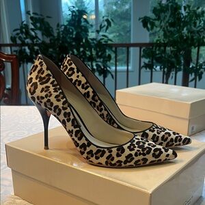 Sophia Webster Lola Electric Leopard Print Stiletto Heels sz 39
